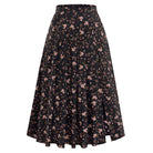 belle poque Women's Spring Summer 2026 Midi Skirts with Slit Flowy A-Line Skirt with Pockets Black
