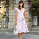 belle poque Women's Sweatheart Floral Dress 2026 Spring Ruched Midi Garden Party Dress