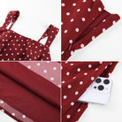 belle poque Women Vintage Polka-Dots Date Dress Square Neck Above Knee A-Line Dress