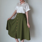 belle poque Belle Poque Women's Vintage A-Line Skirt with Slit Hem