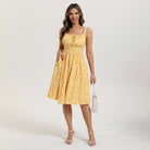 belle poque 2026 Summer Floral Dress Cute Milkmaid Dress with Pockets