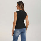 belle poque Women's Button Down Tank Tops Collared Slim Fit Office Tops