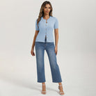 belle poque 2026 Spring Short Sleeve Cardigan Sweater Lightweight Button Up Cardigan