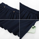 belle poque Women Vintage Swing Skirt Elastic Waist Mid-Calf Length A-Line Skirt