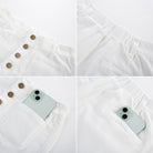 belle poque Vintage Straight Leg High Waisted Elastic Waist Multi-Pocket Flare Denim Pants