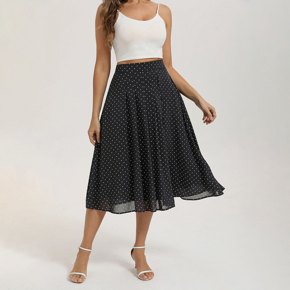 belle poque Women's Spring Summer 2026 Midi Skirts with Slit Flowy A-Line Skirt with Pockets