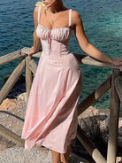 belle poque 2025 Ruched Bust Split Thigh Cami Sundress