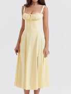 belle poque 2025 Ruched Bust Split Thigh Cami Sundress