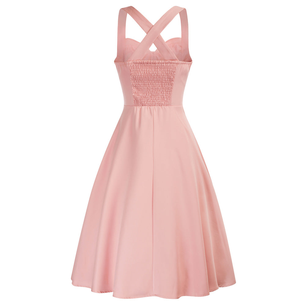 Seckill Offer⌛Halter Dresses for Wedding Guest Sweetheart Neck 1950s V ...