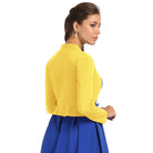 Women's Vintage Long Sleeve Open Front Ruffled Hem Cotton Bolero Shrug - Belle Poque Offcial